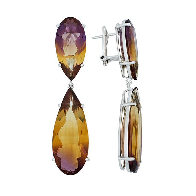 Серьги из золота 750 пробы c аметринами, К 0000 2518 за 198000