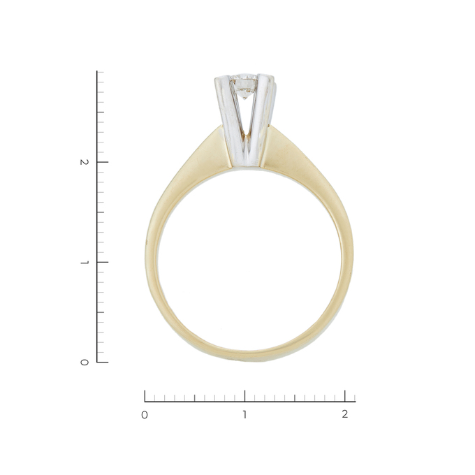Кольцо из комбинированного золота 585 пробы c 1 бриллиантом