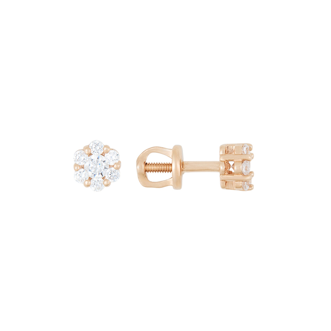 Серьги из золота 585 пробы c фианитами