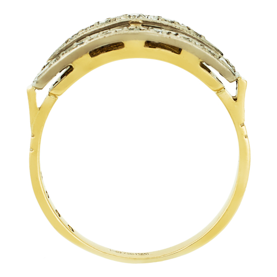 Кольцо из комбинированного золота 750 пробы c 21 бриллиантами, Л23141854 за 43740