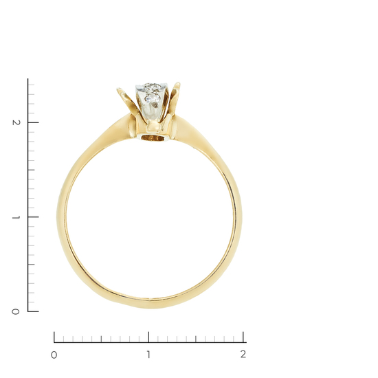 Кольцо из комбинированного золота 750 пробы c 5 бриллиантами, Л47091954 за 33300
