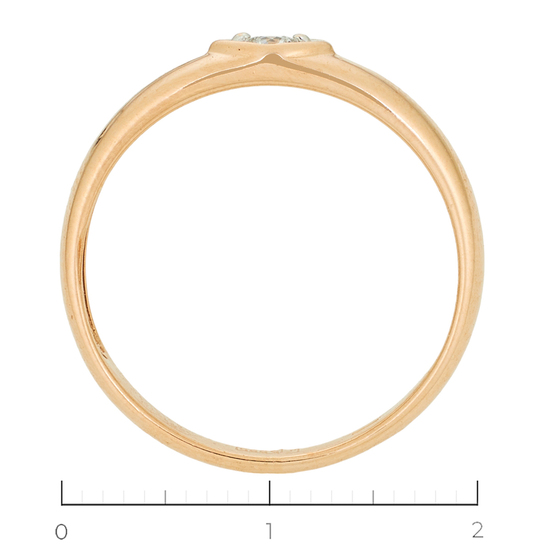 Кольцо из красного золота 585 пробы c 1 бриллиантом, Л23141622 за 14100