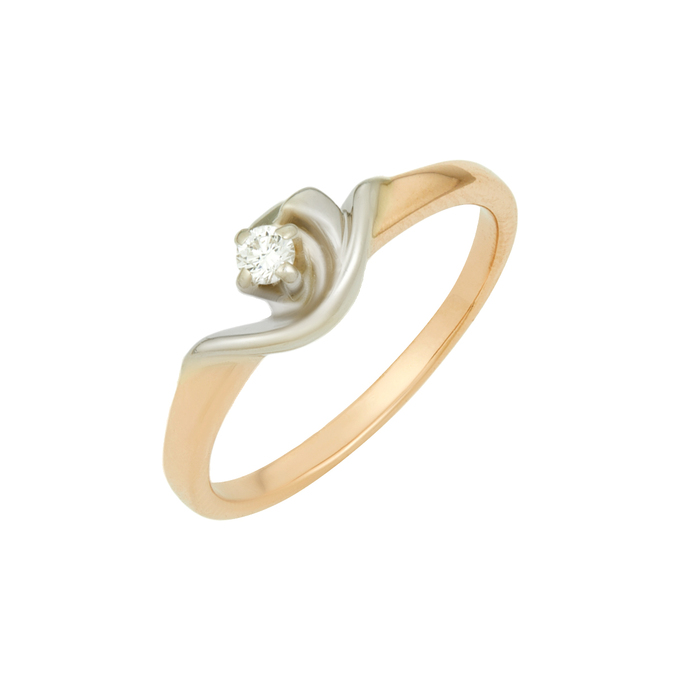 Кольцо из золота 585 пробы c бриллиантом