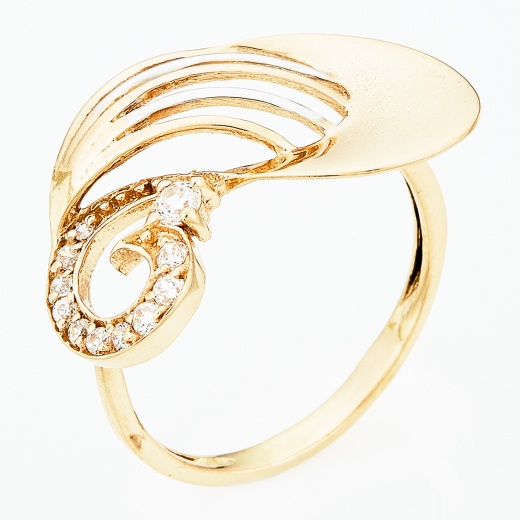 Кольцо из комбинированного золота 585 пробы c фианитами Л25024289 фото 1