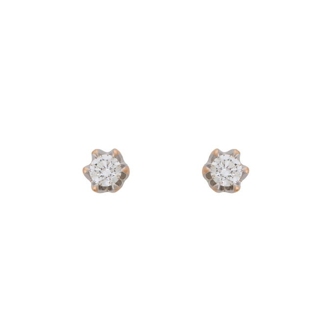 Серьги из золота 585 пробы с бриллиантами, Ц О007 4348 за 32000