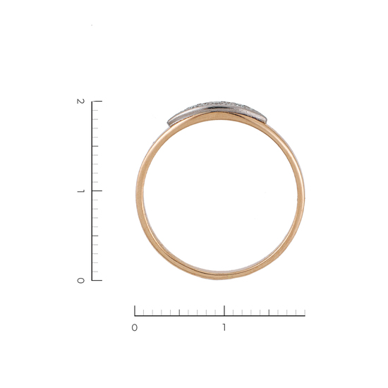 Кольцо из комбинированного золота 583 пробы c 3 бриллиантами, Л11154729 за 12530