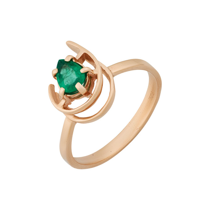 Кольцо из золота 585 пробы с изумрудом, Л 2011 0869 за 29400
