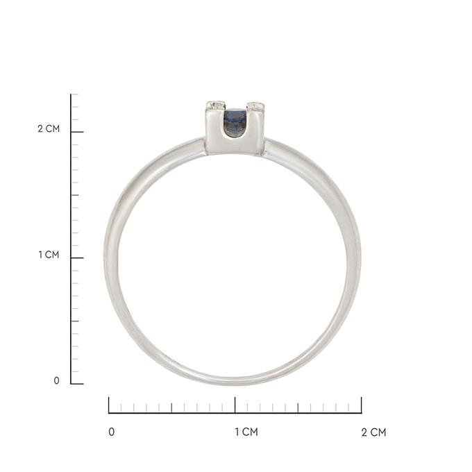 Кольцо из золота 585 пробы c сапфиром и бриллиантами, Л 4508 2141 за 26320