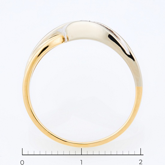 Кольцо из комбинированного золота 750 пробы c 1 бриллиантом, Л11139023 за 18865