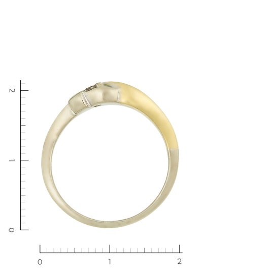 Кольцо из комбинированного золота 750 пробы c 1 бриллиантом, Л75009803 за 26800
