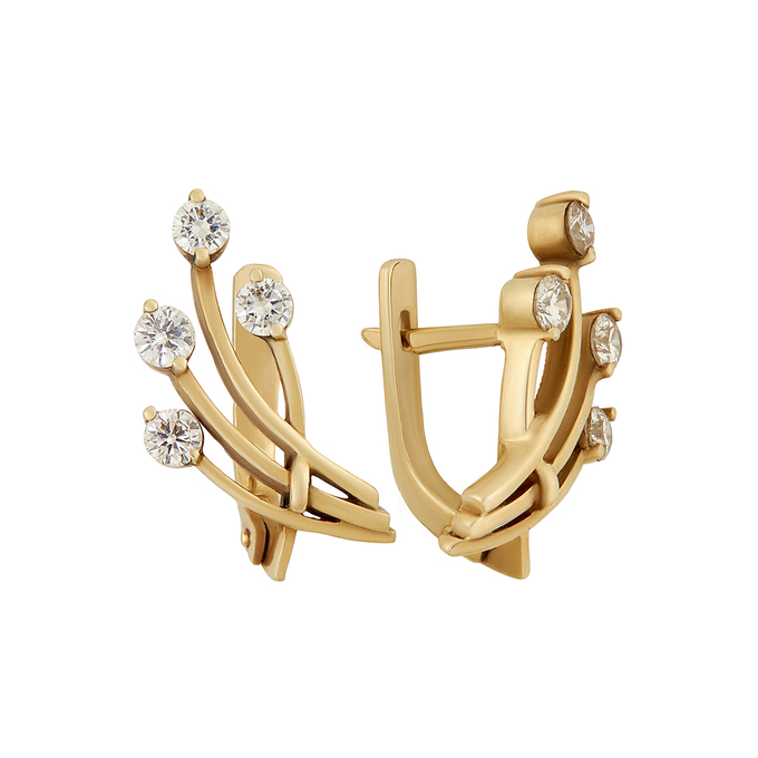 Серьги из золота 585 пробы c бриллиантами, Ц О007 1863 за 96000