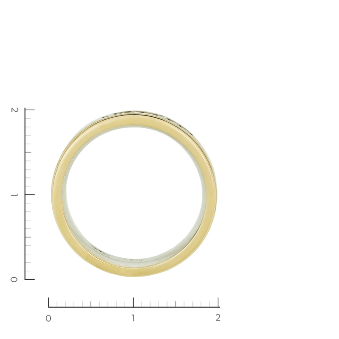Кольцо из комбинированного золота 585 пробы c 7 бриллиантами