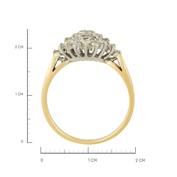 Кольцо из золота 375 пробы c бриллиантами, Л 0808 7898 за 32720