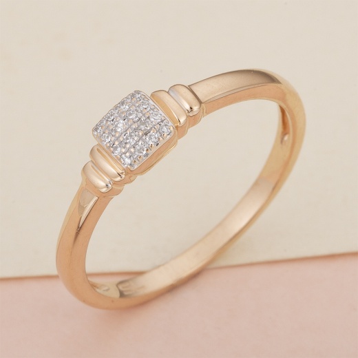 Кольцо из комбинированного золота 585 пробы c 16 бриллиантами Л18096247 фото 1