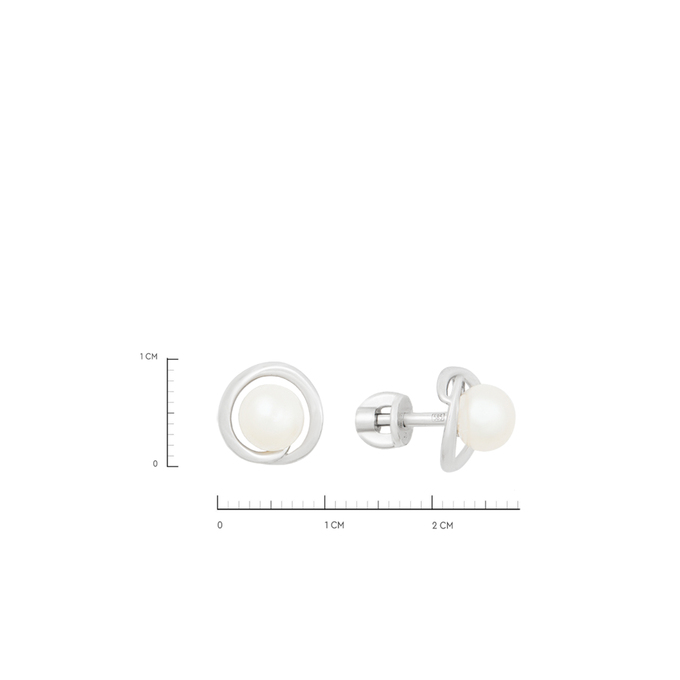 Серьги из золота 585 пробы c культивированным жемчугом, Л 3507 0644 за 25200