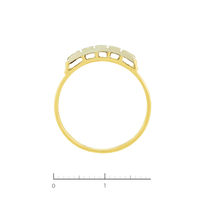 Кольцо из комбинированного золота 750 пробы c 10 бриллиантами