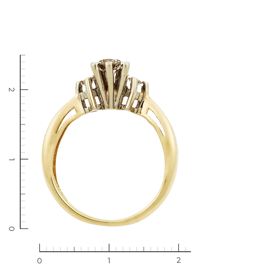Кольцо из комбинированного золота 585 пробы c 3 бриллиантами, Л35060994 за 26750
