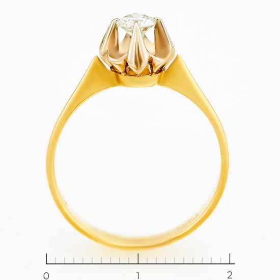 Кольцо из комбинированного золота 750 пробы c 1 бриллиантом, Л11128874 за 65000