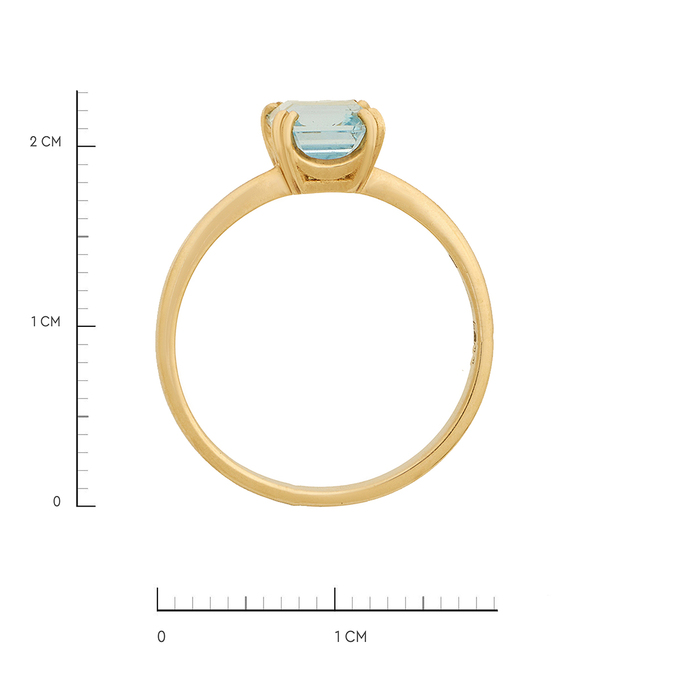 Кольцо из золота 585 пробы c аквамарином, Л 2812 2412 за 48800