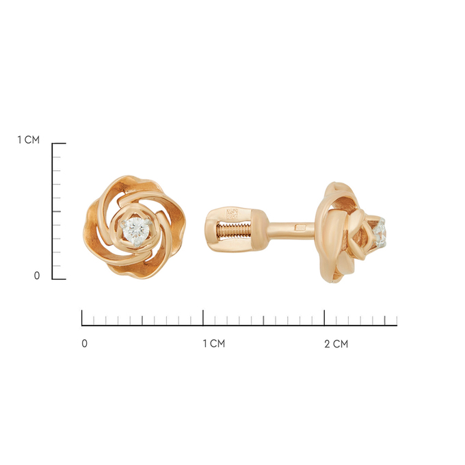 Серьги из золота 585 пробы c бриллиантами