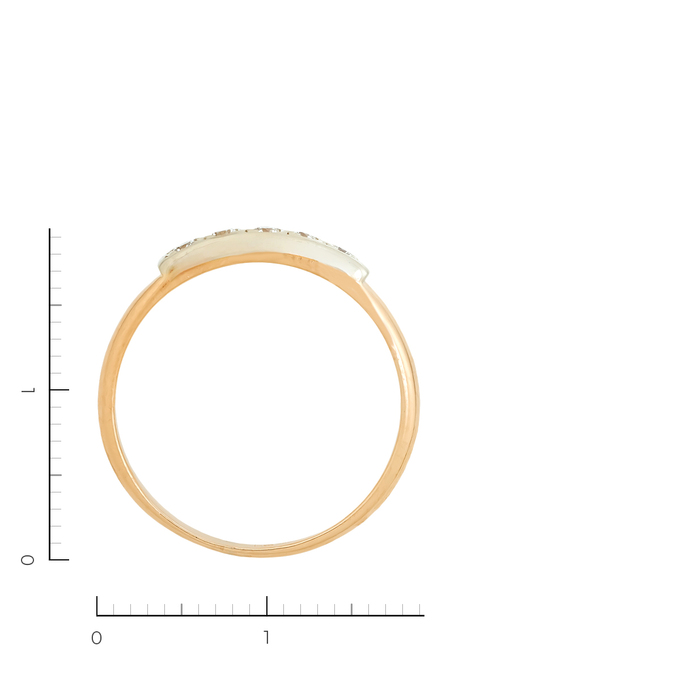 Кольцо из золота 585 пробы c 5 бриллиантами, Л 2809 4783 за 26400