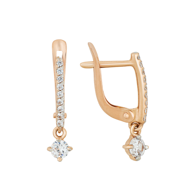 Серьги из золота 585 пробы c фианитами, Л 4507 8705 за 11040