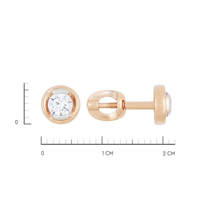 Серьги из золота 585 пробы c фианитами, К 0000 3008 за 18100
