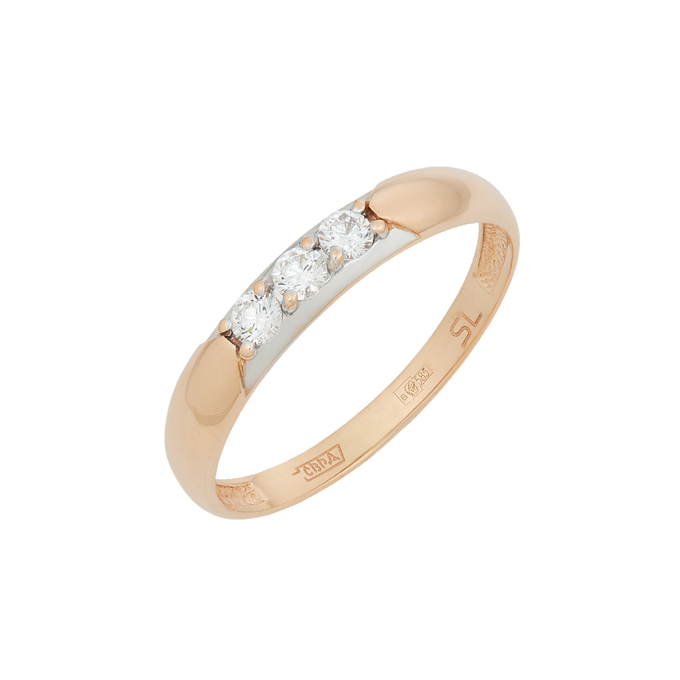 Кольцо из золота 585 пробы c бриллиантами