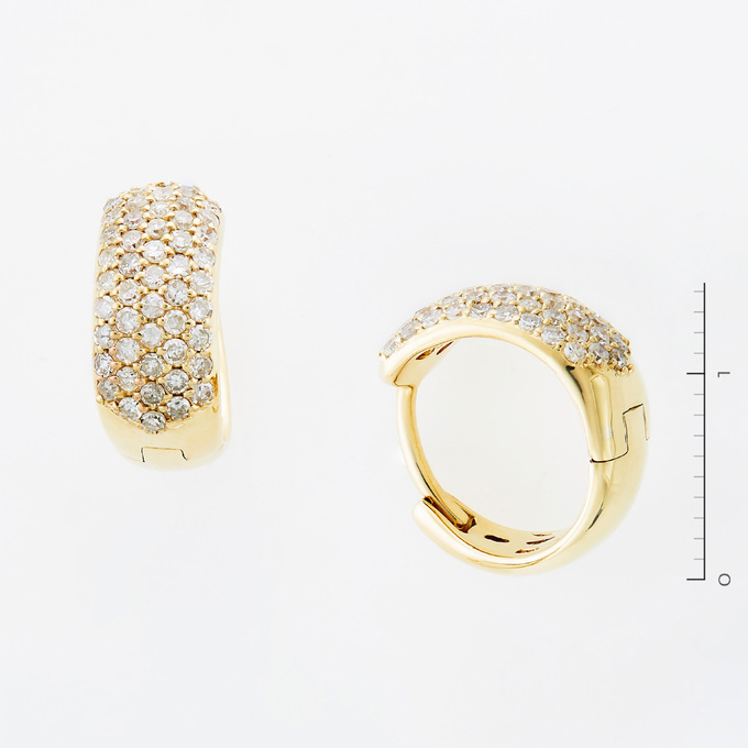 Серьги из золота 585 пробы c 98 бриллиантами