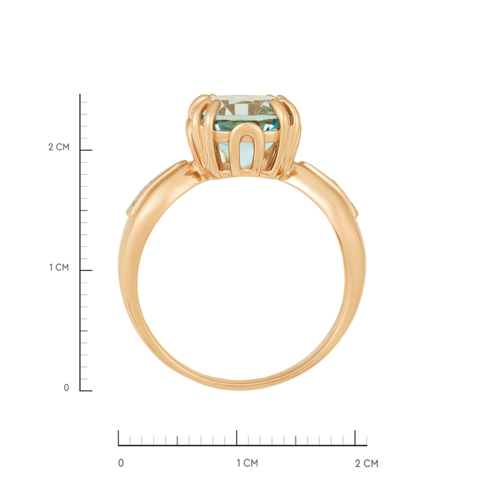 Кольцо из золота 585 пробы c топазом и бриллиантами, Л 2414 8736 за 59040