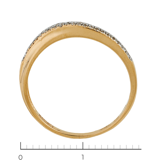 Кольцо из комбинированного золота 585 пробы c 54 бриллиантами, Л33088750 за 7400