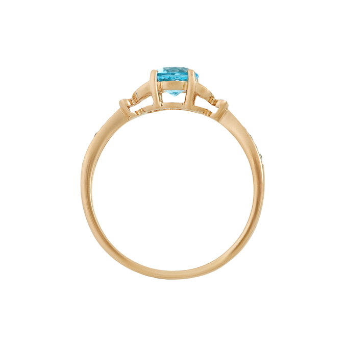 Кольцо из золота 585 пробы c топазом и бриллиантами, Л 5104 2068 за 17520