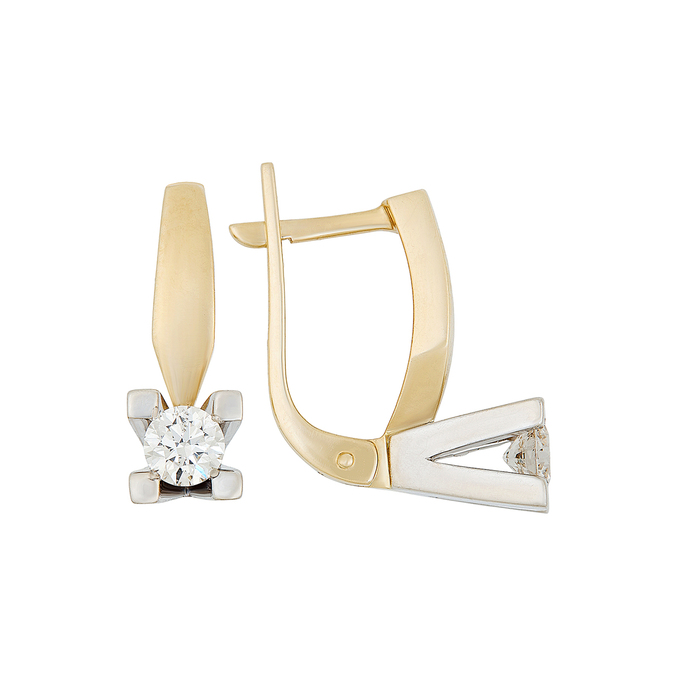 Серьги из золота 585 пробы c бриллиантами