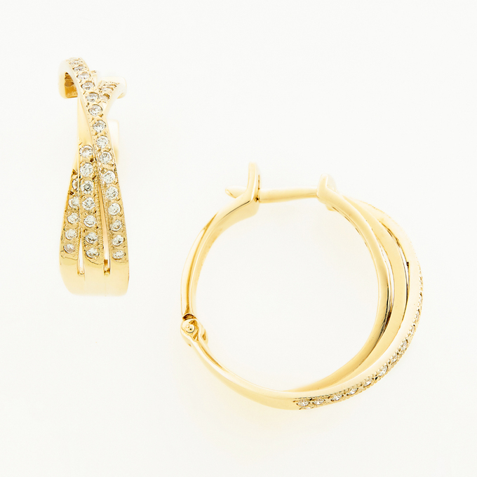 Серьги из золота 750 пробы c бриллиантами, Л 0910 2768 за 102000