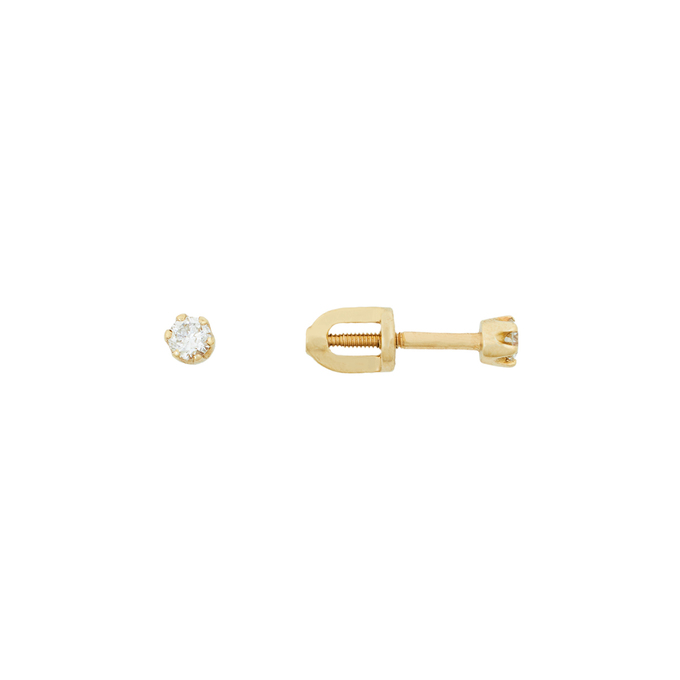 Серьга из золота 585 пробы c 1 бриллиантом