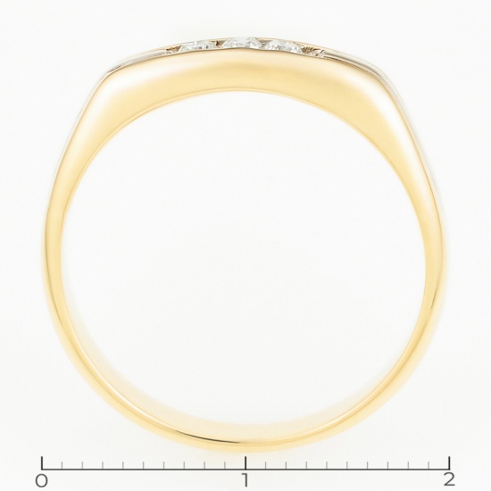 Кольцо из комбинированного золота 585 пробы c 3 бриллиантами, Л23153066 за 16000