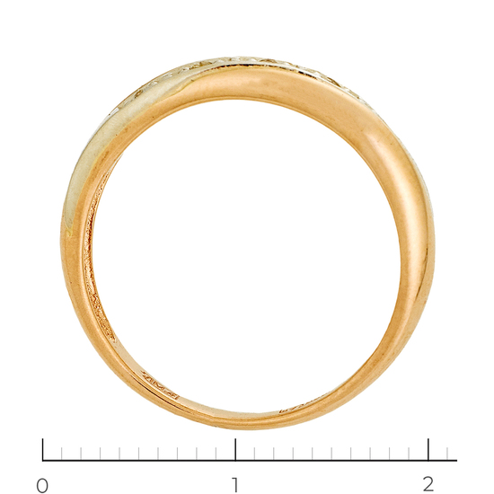 Кольцо из комбинированного золота 585 пробы c 5 бриллиантами, Л30133079 за 12375
