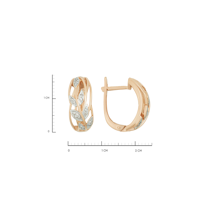 Серьги из золота 585 пробы c бриллиантами