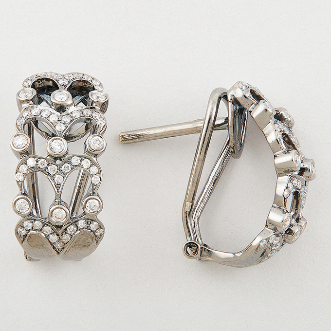 Серьги из золота 750 пробы c бриллиантами, Л 3010 9164 за 74000