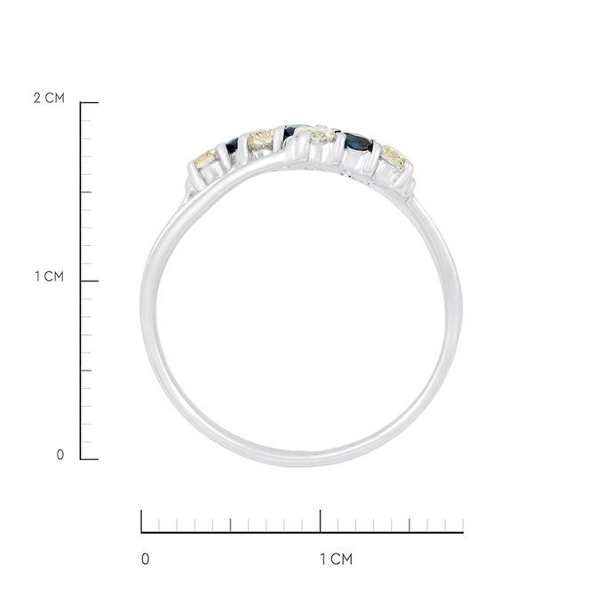Кольцо из золота 585 пробы c бриллиантами и сапфирами, Л 6002 5426 за 42000
