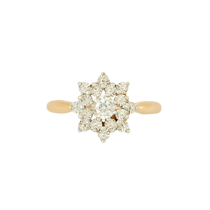 Кольцо из золота 585 пробы c бриллиантом