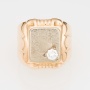 Кольцо печатка из комбинированного золота 583 пробы c 1 бриллиантом Л28065247 фото 2