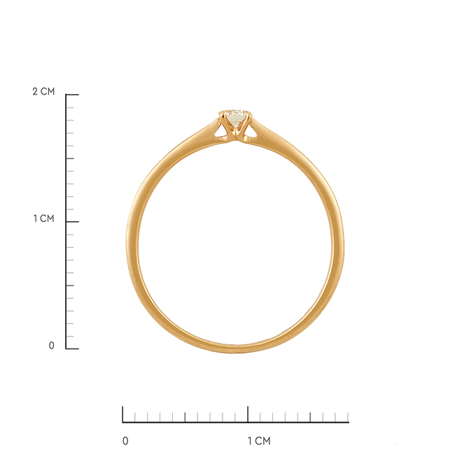 Кольцо из золота 585 пробы c бриллиантом, Л 4807 8244 за 15520