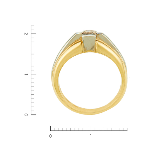 Кольцо из комбинированного золота 750 пробы c 1 бриллиантом, Л28081078 за 72750
