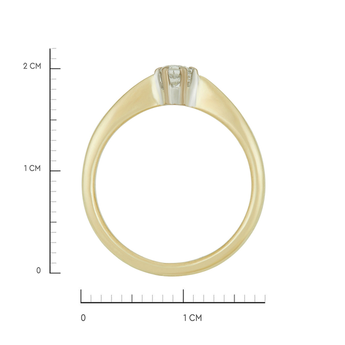 Кольцо из золота 585 пробы c бриллиантом, Л 0616 9244 за 47120