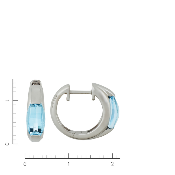 Серьги из белого золота 750 пробы c 2 топазами