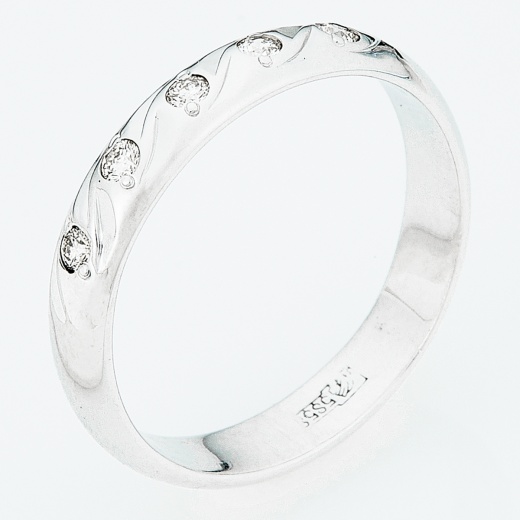 Кольцо из белого золота 585 пробы c 5 бриллиантами Л62011437 фото 1