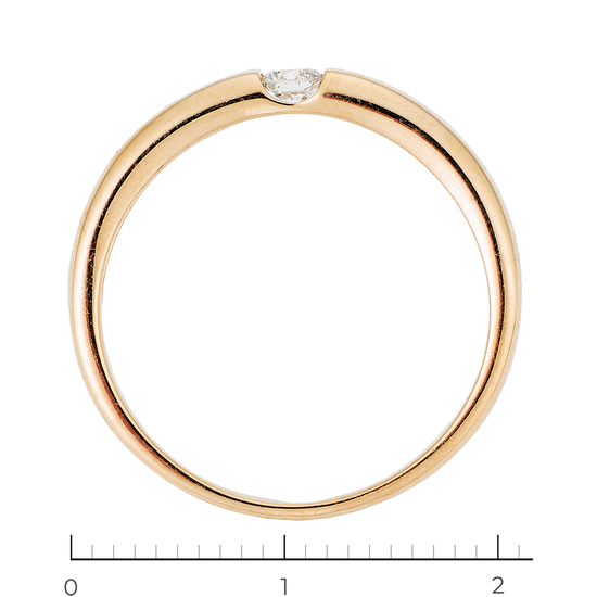 Кольцо из красного золота 585 пробы c 1 бриллиантом, Л41064912 за 22000