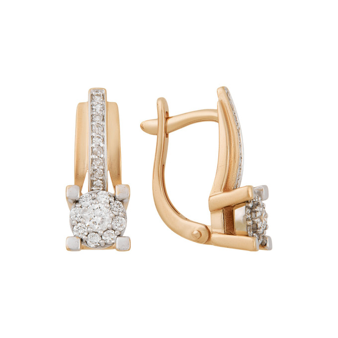 Серьги из золота 585 пробы c бриллиантами, Л 5104 2132 за 58000