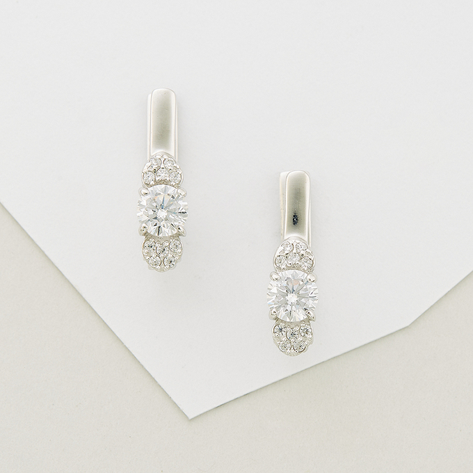 Серьги из золота 585 пробы c фианитами